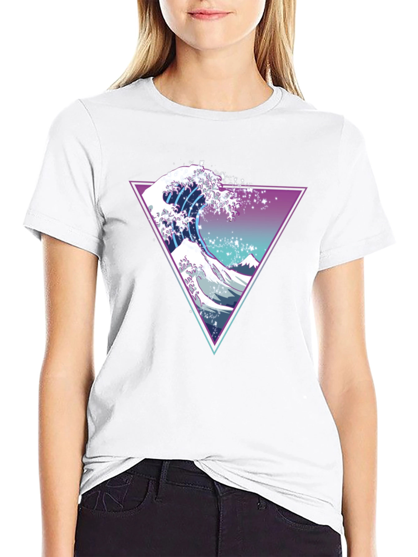 Neon Wave Graphic T-Shirt - Unique Retro Design