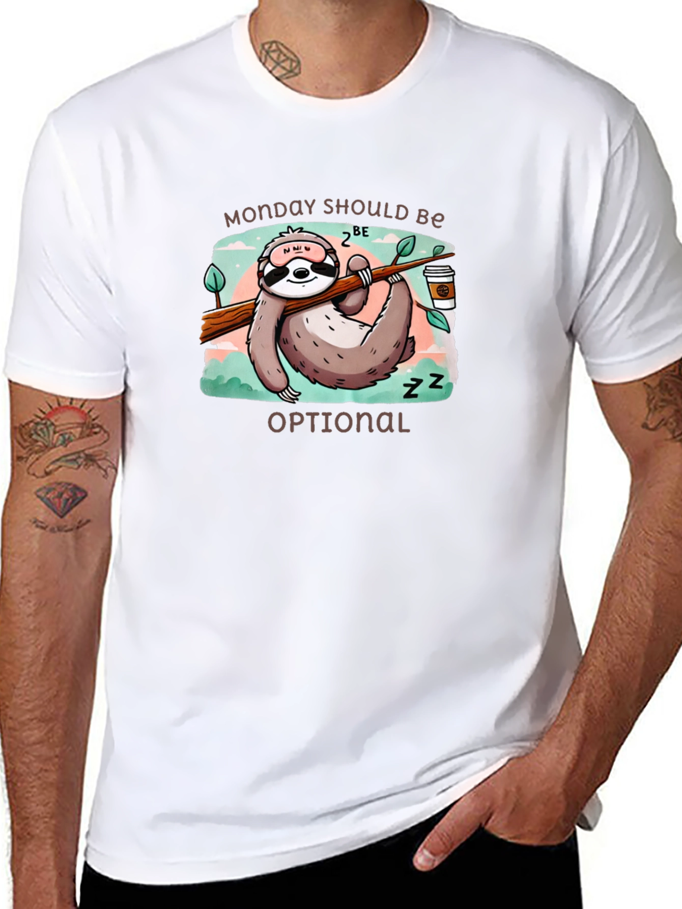 Monday Sloth T-Shirt: Relaxed Lazy Day Tee