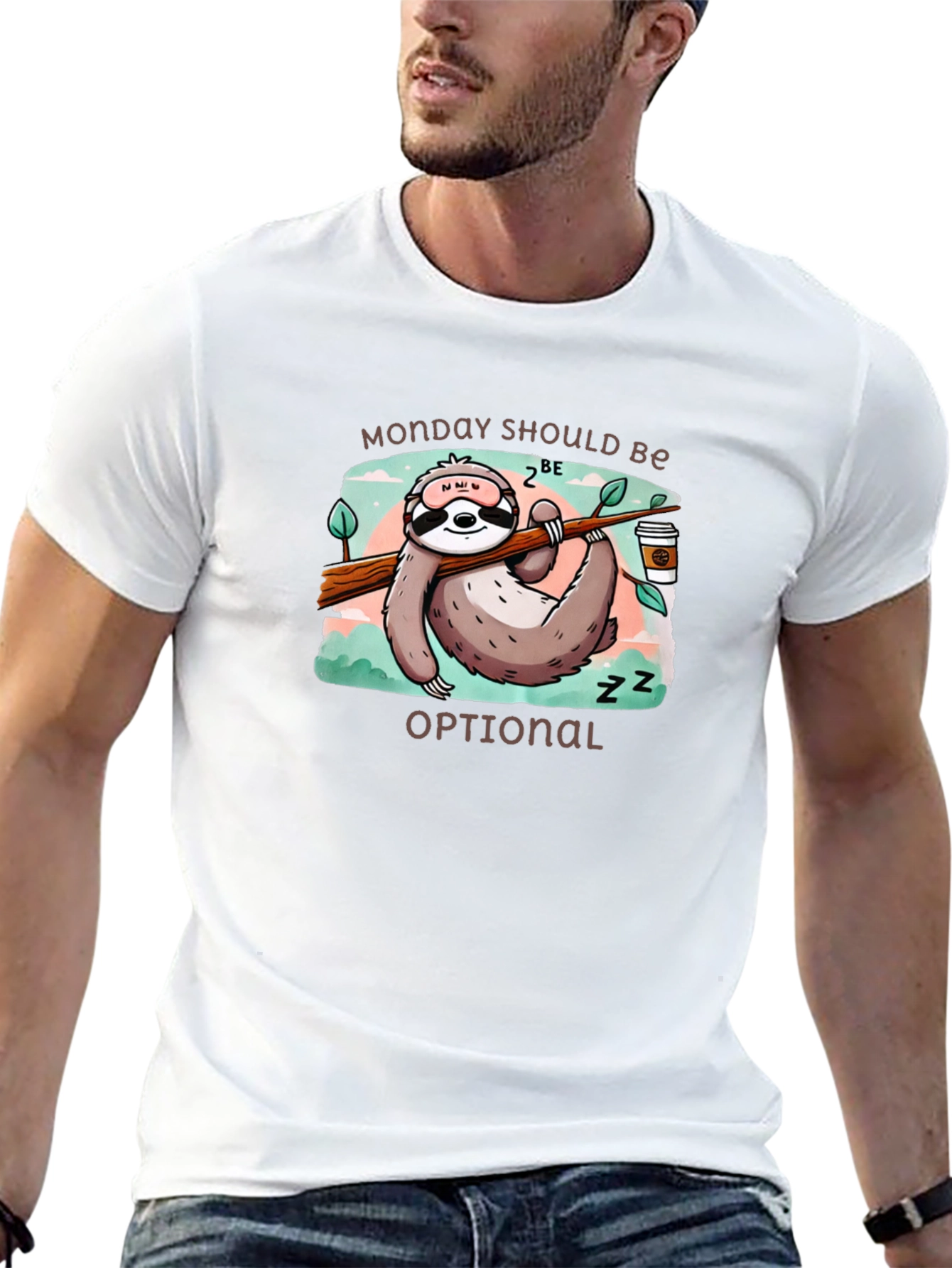 Monday Sloth T-Shirt: Relaxed Lazy Day Tee