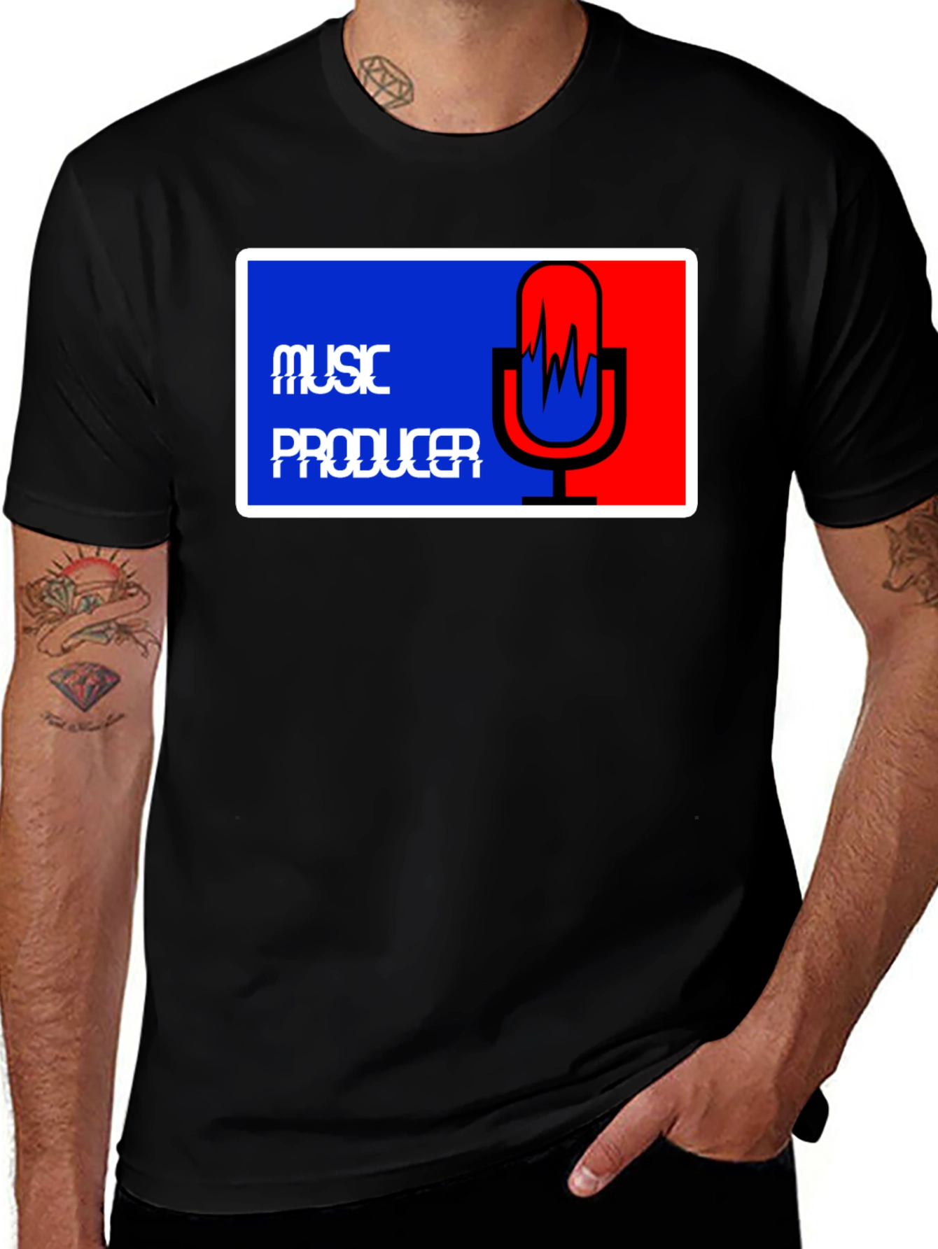 Music Producer Tee - Black Graphic T-Shirt