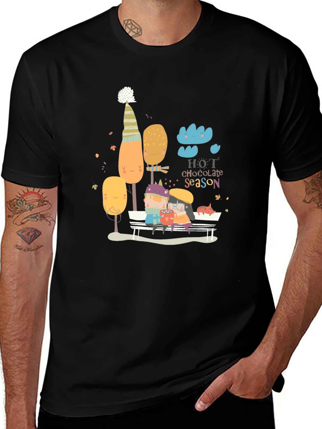 Hot Chocolate Season Graphic Tee - Cozy Fall Vibes