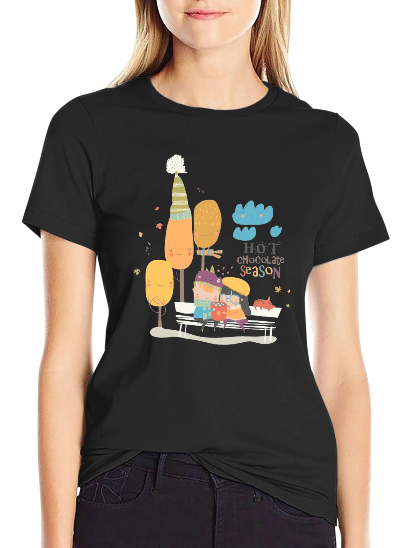 Hot Chocolate Season Graphic Tee - Cozy Fall Vibes
