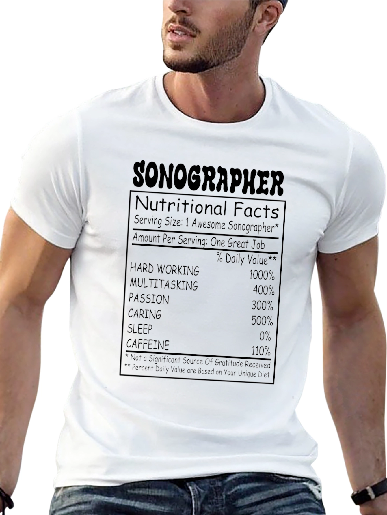 Sonographer Nutritional Facts T-Shirt