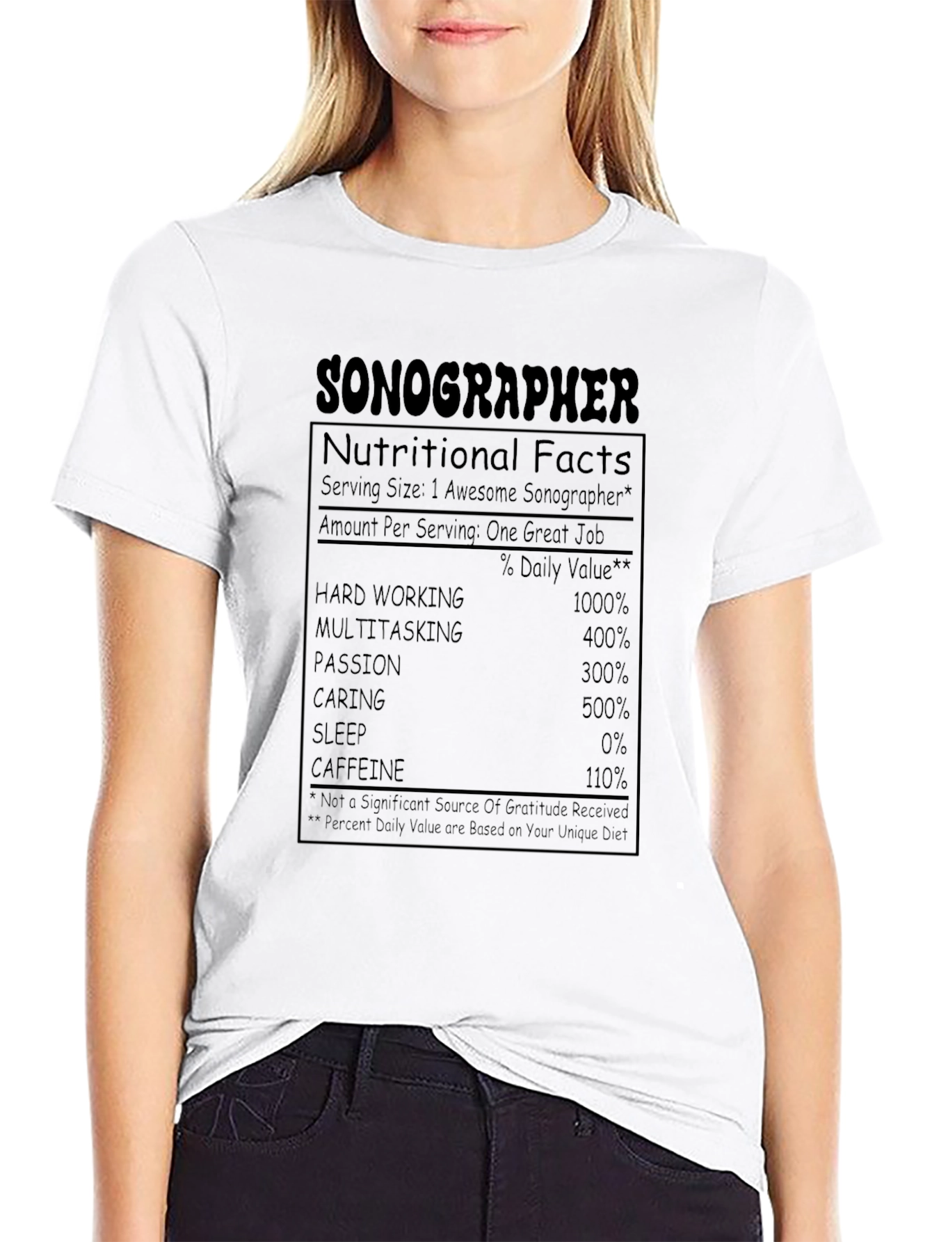 Sonographer Nutritional Facts T-Shirt