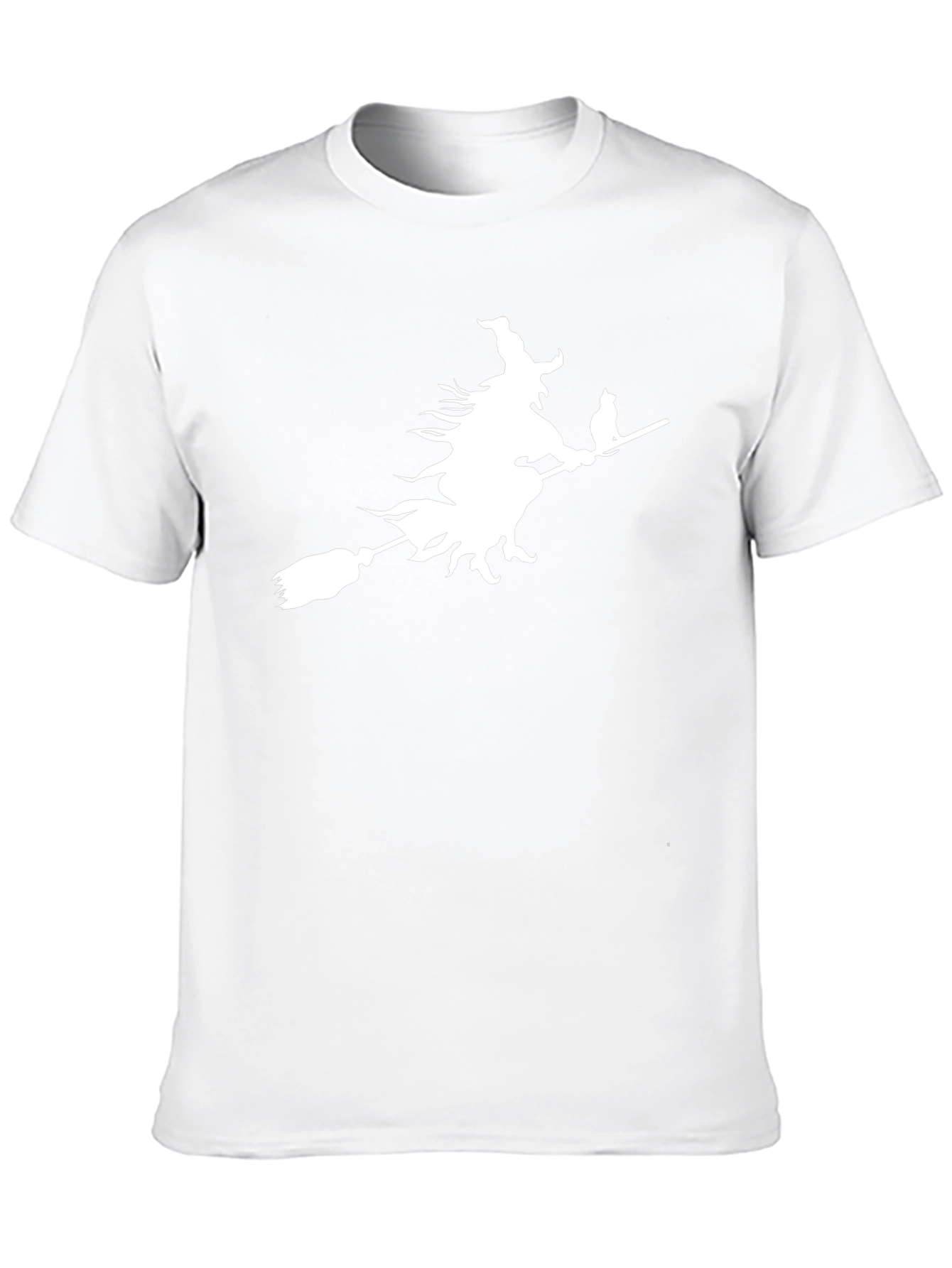 Witch Cat Broom T-Shirt Halloween Tee