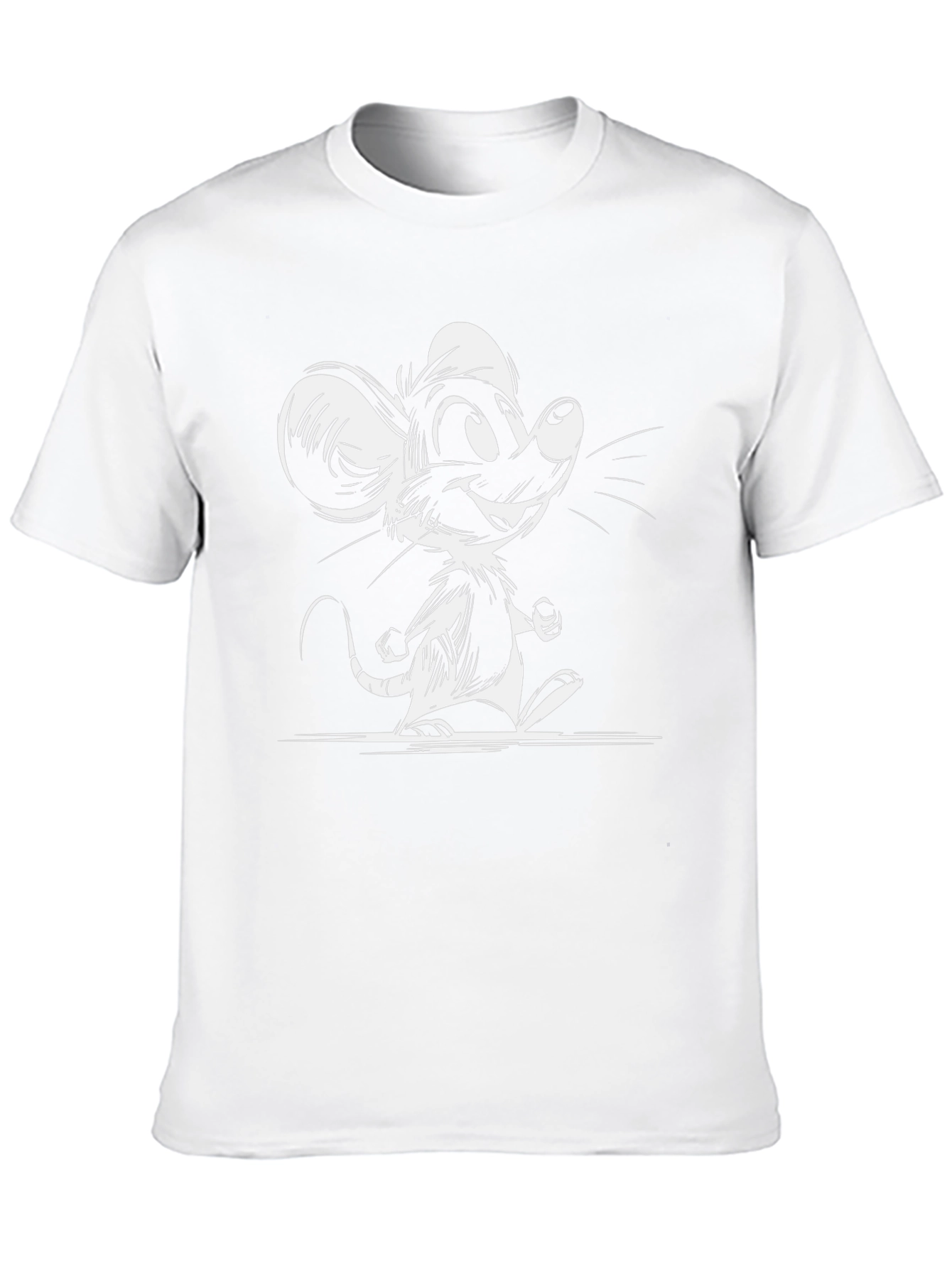 Cartoon Mouse Graphic T-Shirt - Black Cotton Tee