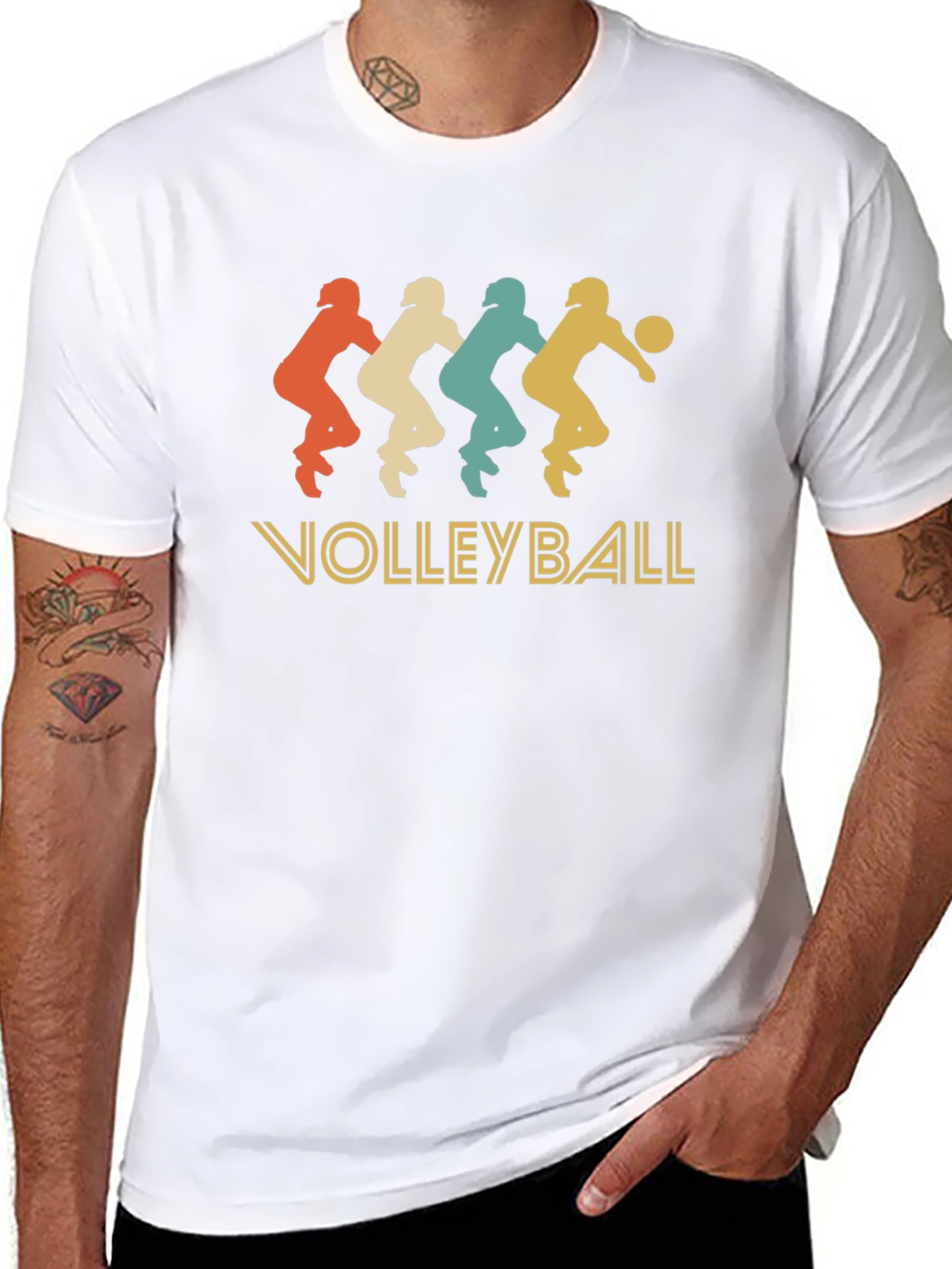 Retro Volleyball Player Graphic T-Shirt