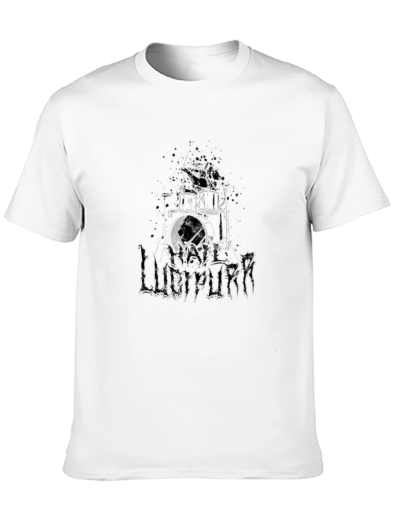 Lucipurr Drummer Black T-Shirt - Dark Graphic Tee