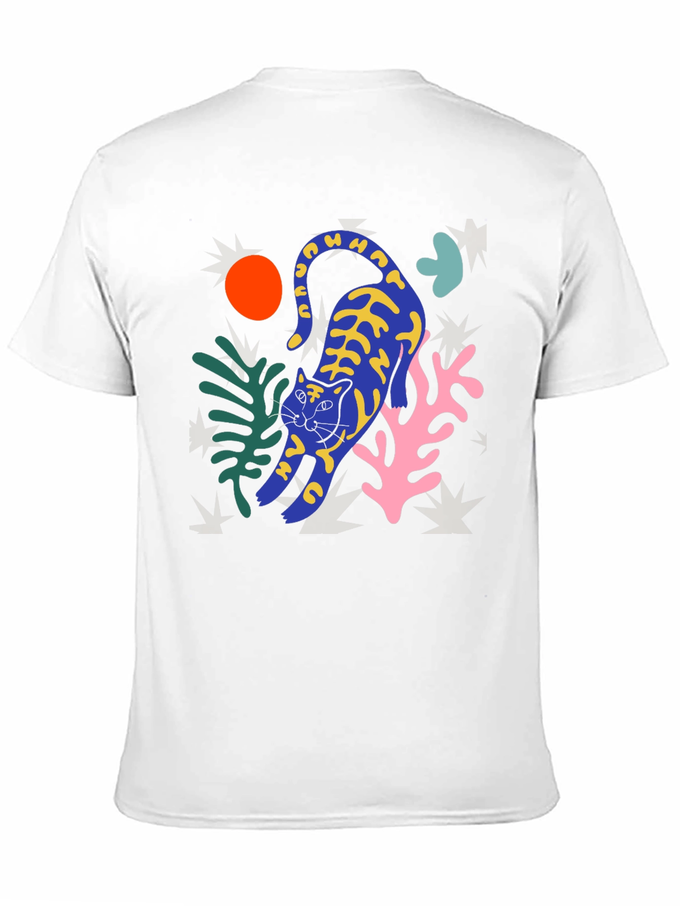Abstract Cat Graphic T-Shirt - Trendy Art Tee