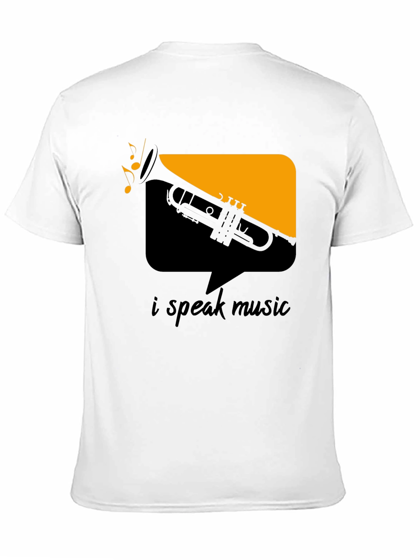 I Speak Music Graphic Tee - Black Trumpet Design