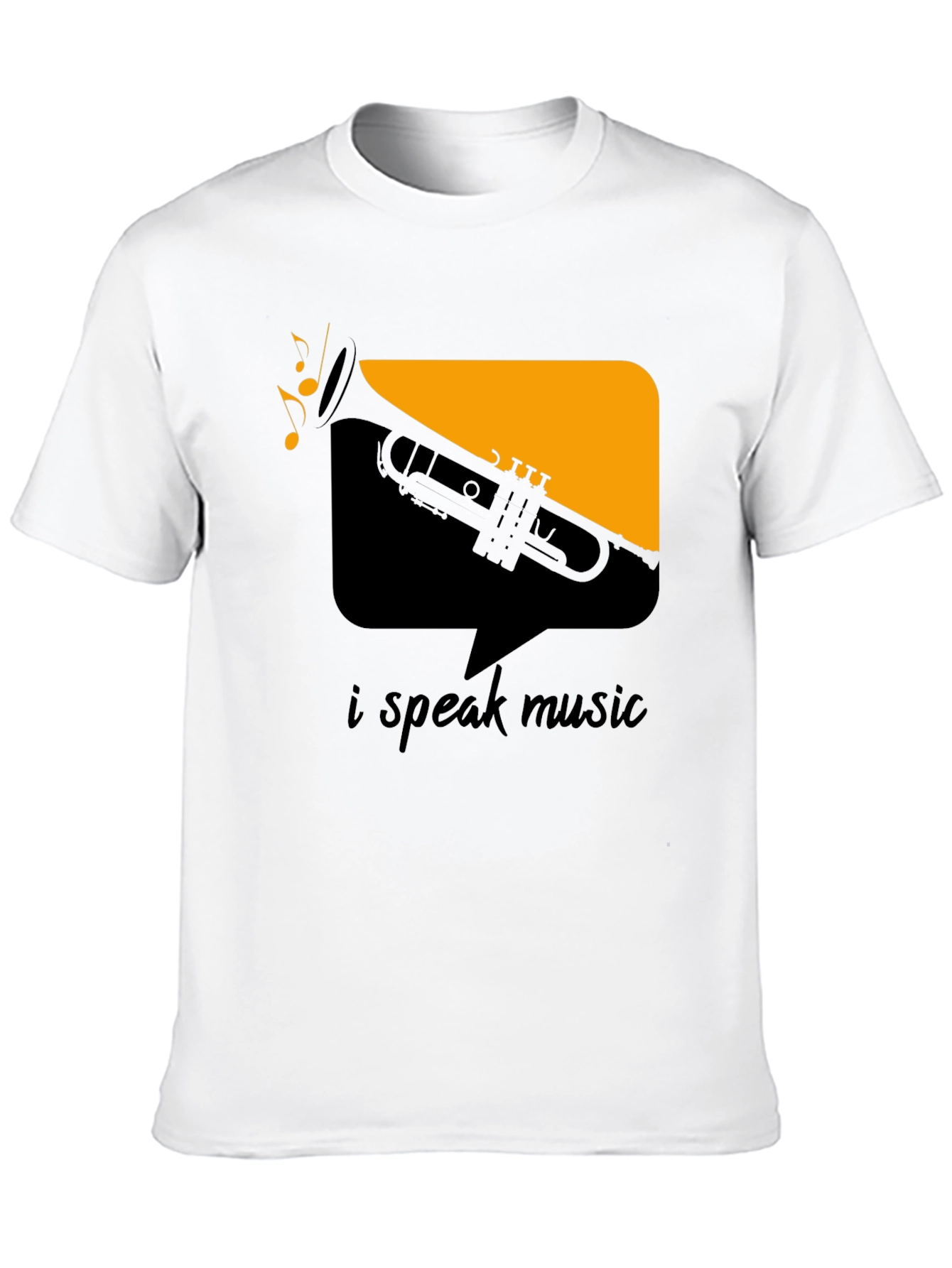 I Speak Music Graphic Tee - Black Trumpet Design
