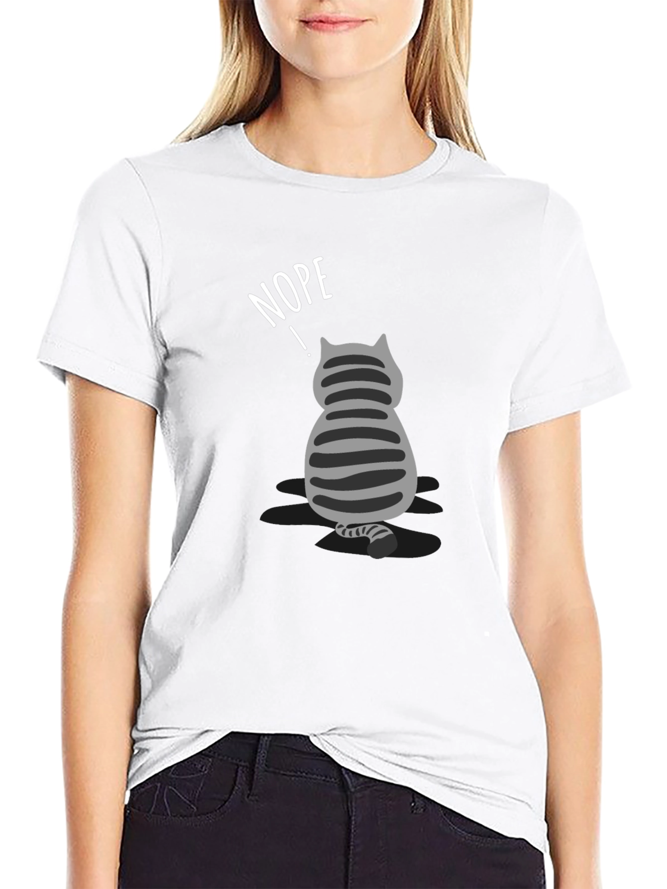 Nope Cat T-Shirt - Funny Graphic Tee