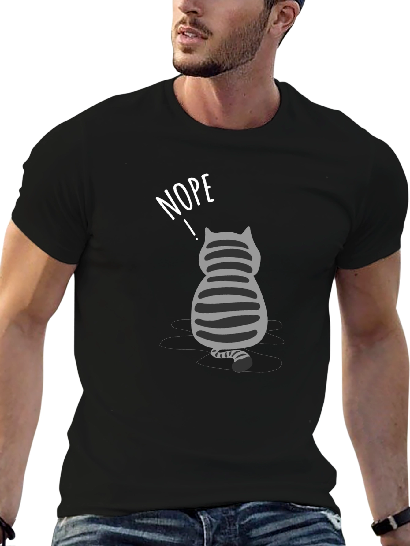 Nope Cat T-Shirt - Funny Graphic Tee