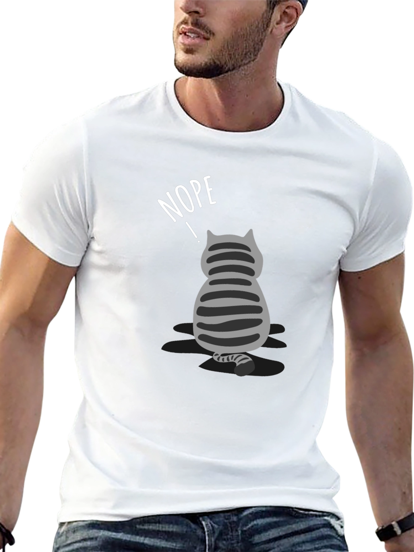 Nope Cat T-Shirt - Funny Graphic Tee