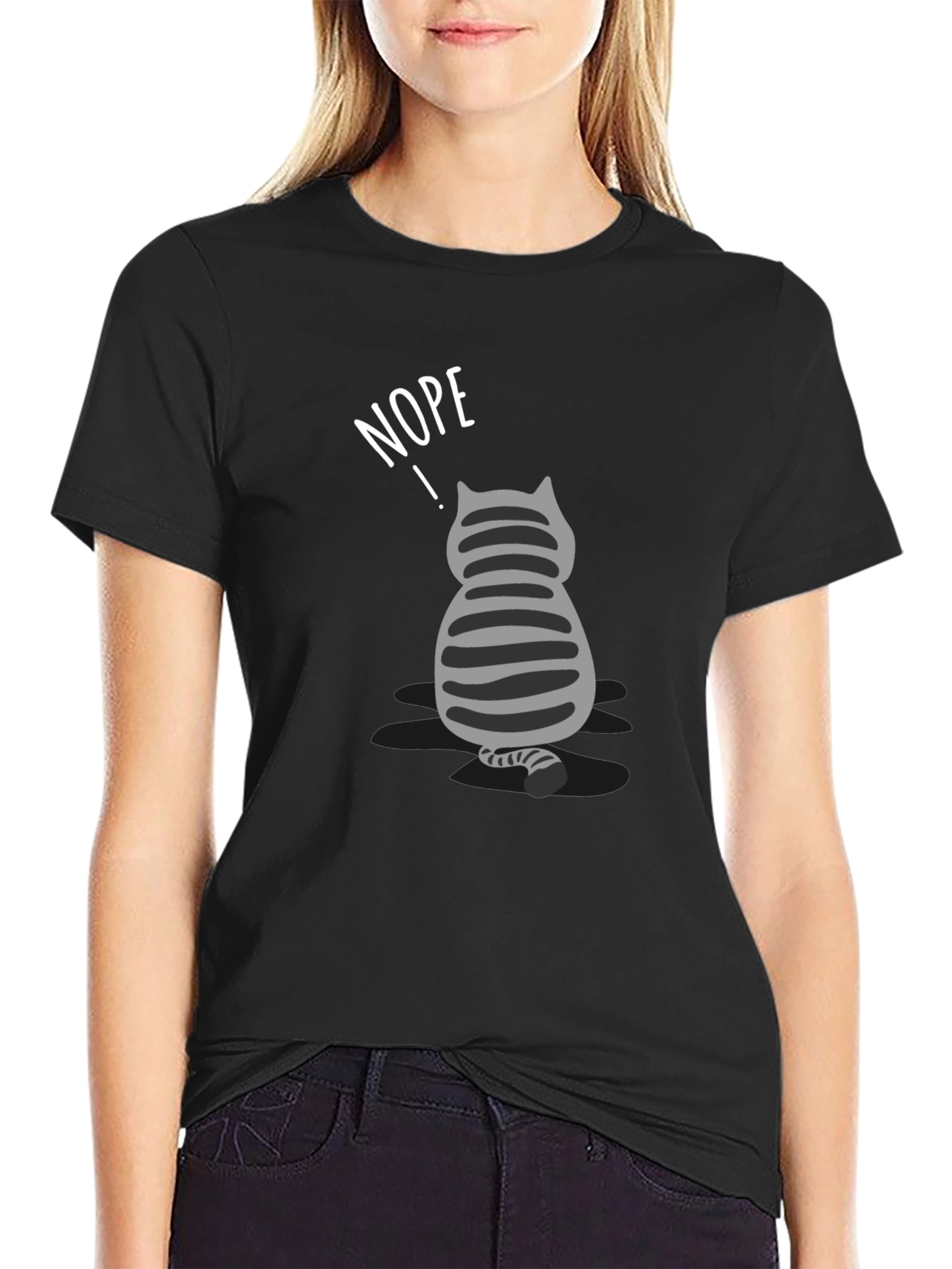 Nope Cat T-Shirt - Funny Graphic Tee