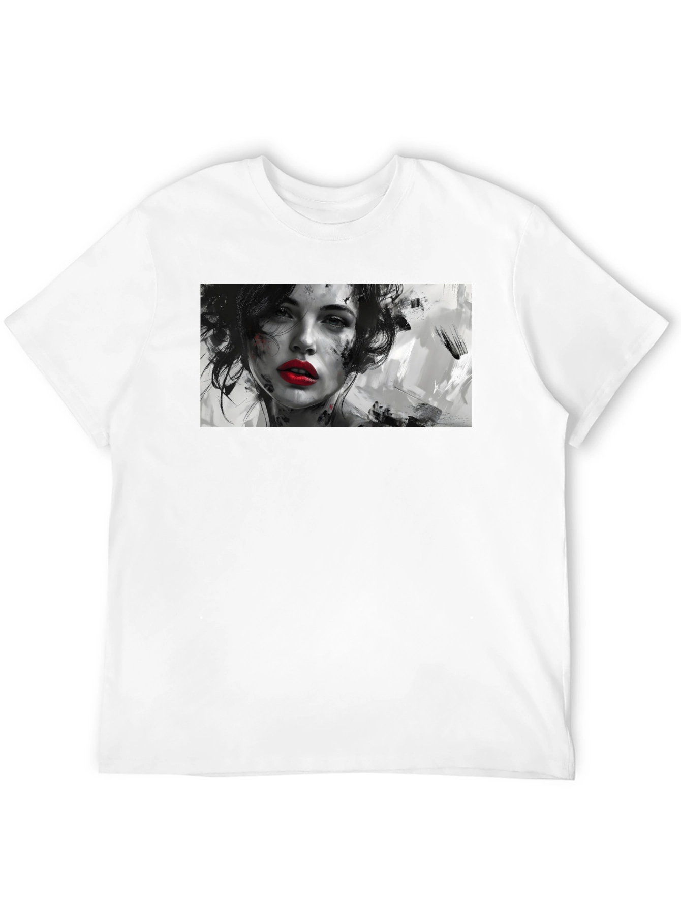 Artistic Woman Graphic Black T-Shirt