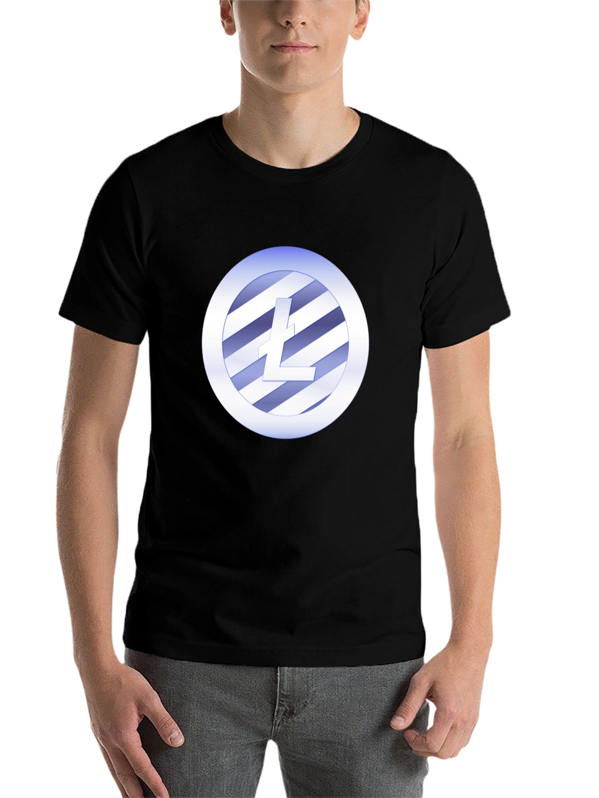 Litecoin Crypto T-Shirt - Black Crew Neck Tee