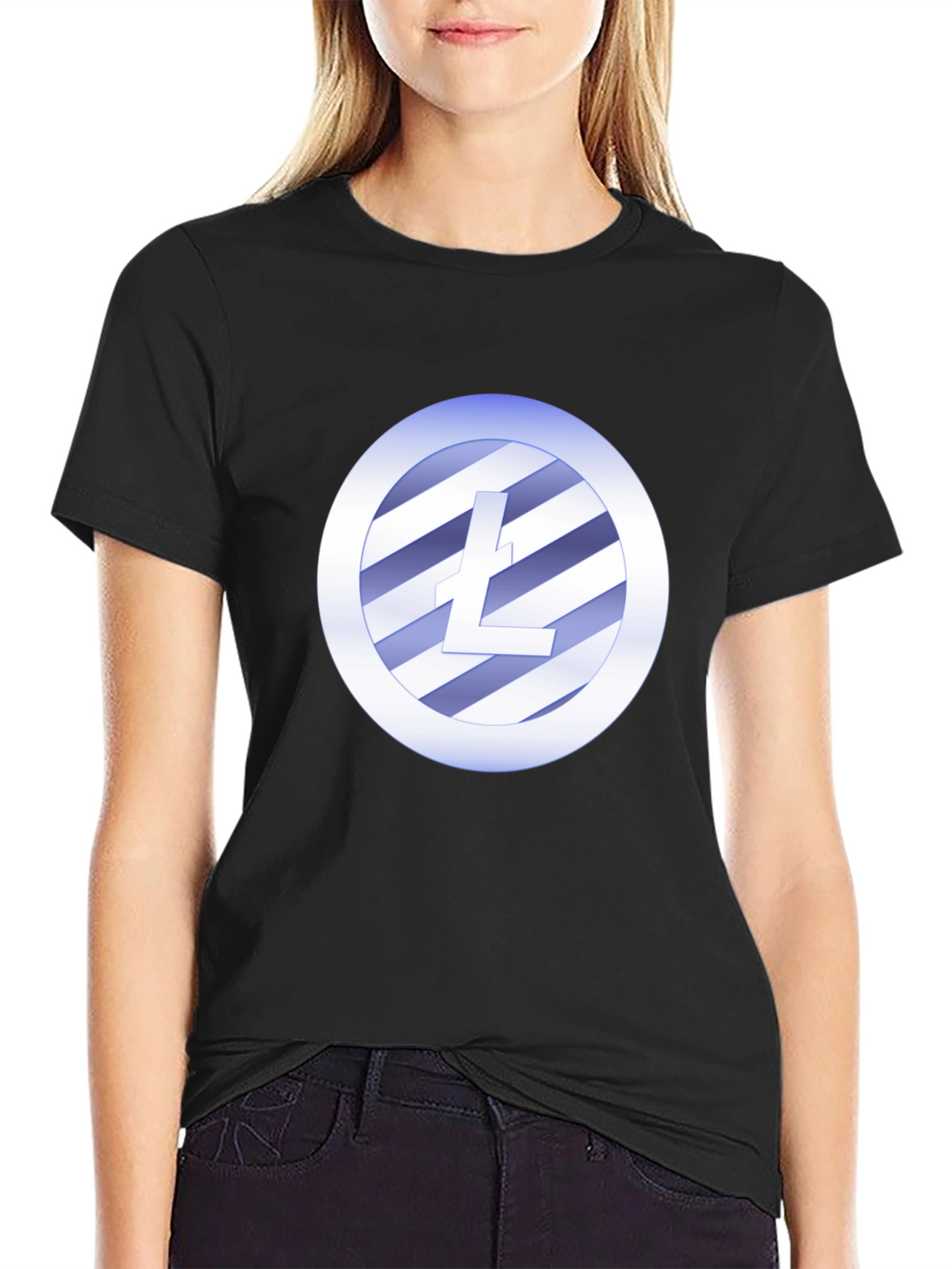 Litecoin Crypto T-Shirt - Black Crew Neck Tee