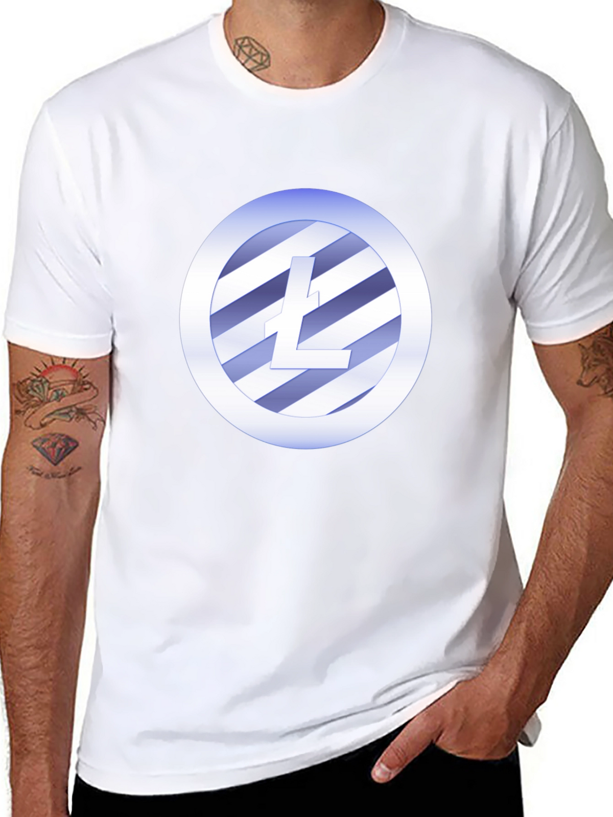 Litecoin Crypto T-Shirt - Black Crew Neck Tee
