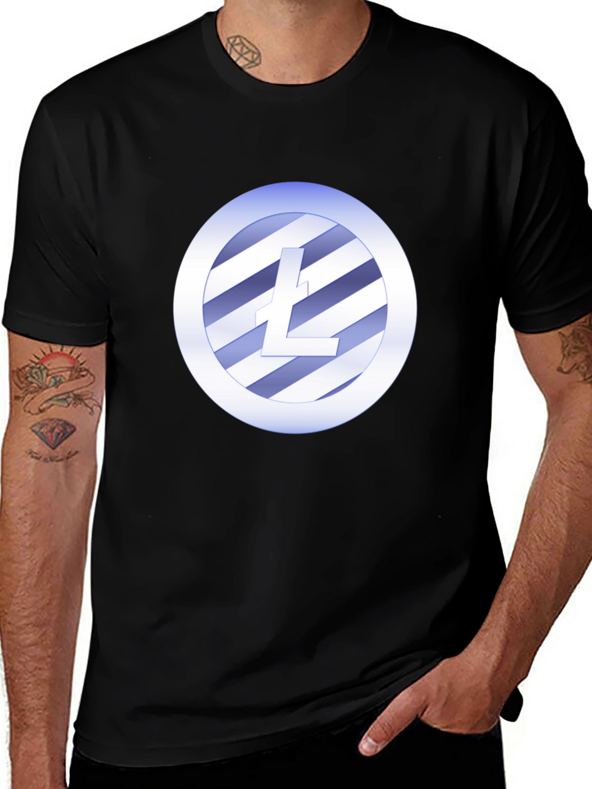 Litecoin Crypto T-Shirt - Black Crew Neck Tee