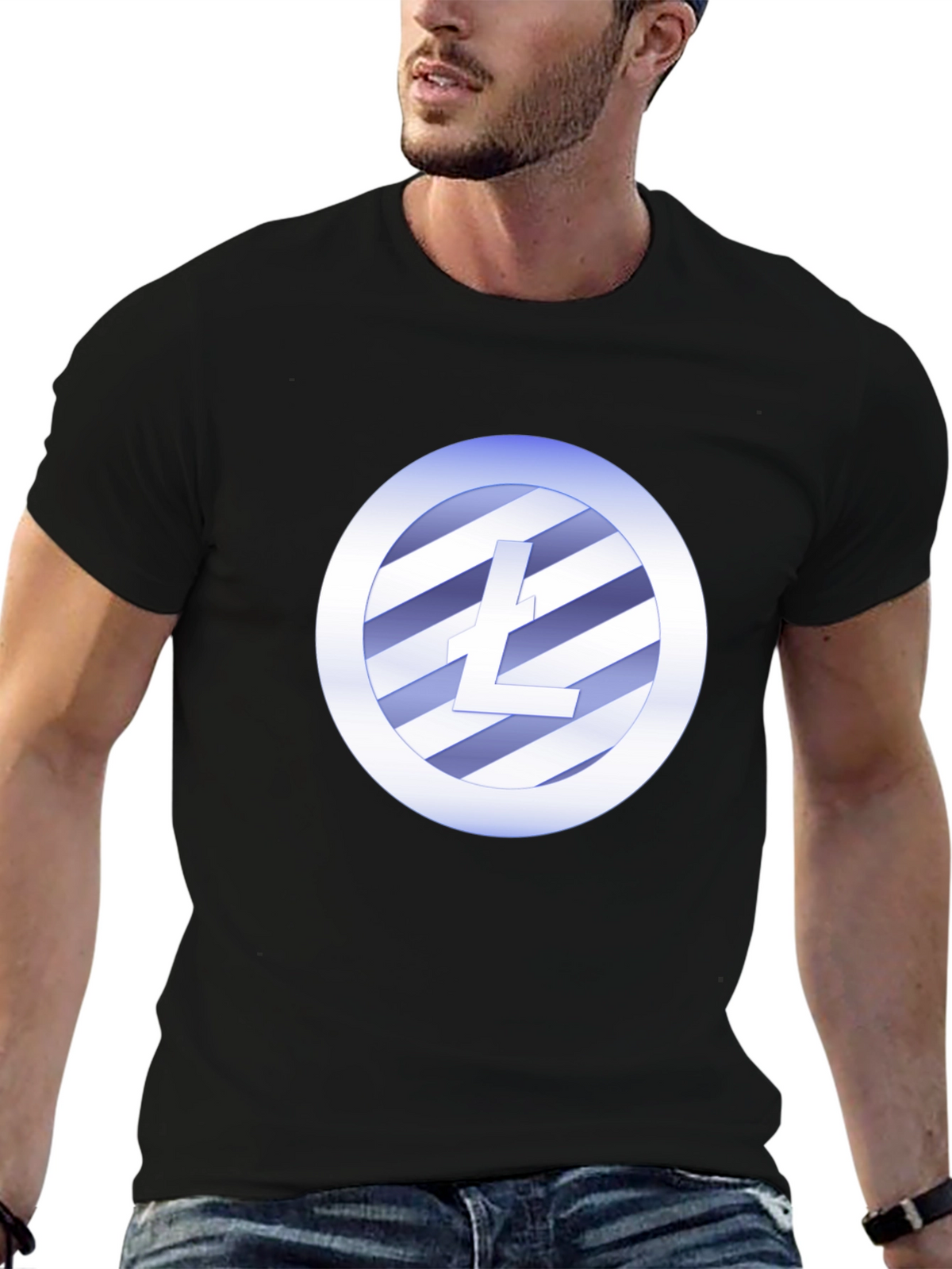 Litecoin Crypto T-Shirt - Black Crew Neck Tee