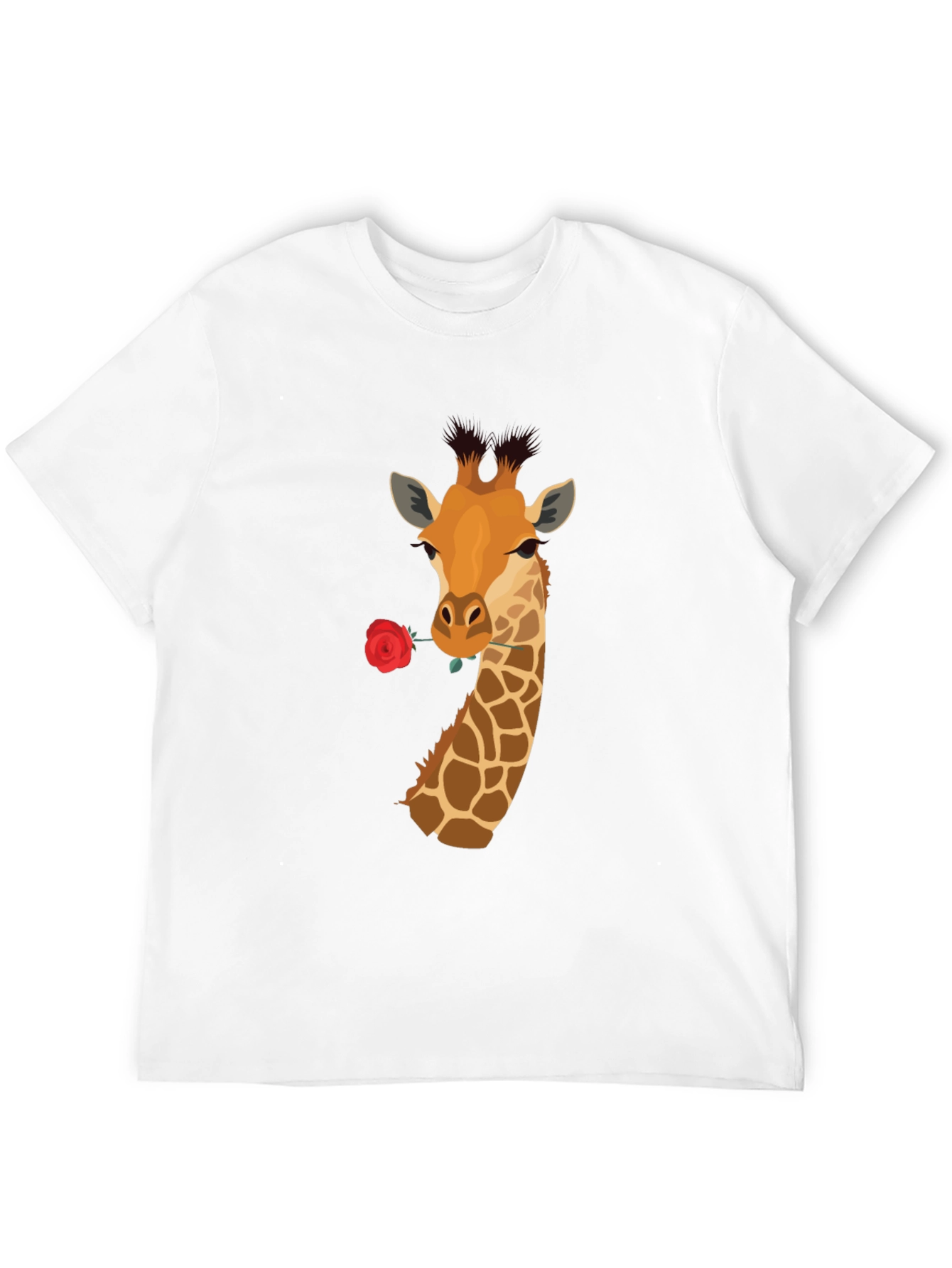 Giraffe Rose T-Shirt - Unique Graphic Tee