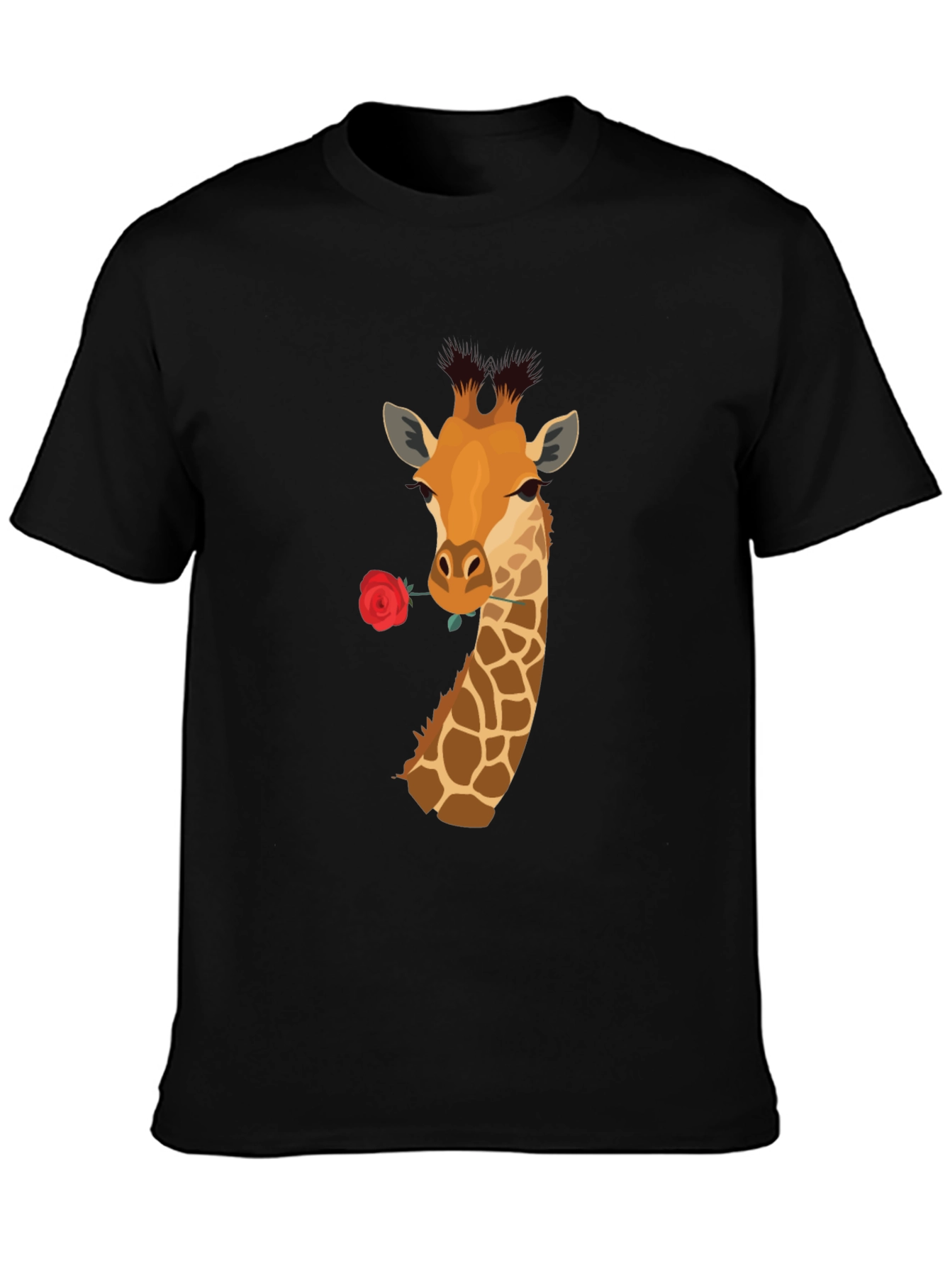 Giraffe Rose T-Shirt - Unique Graphic Tee