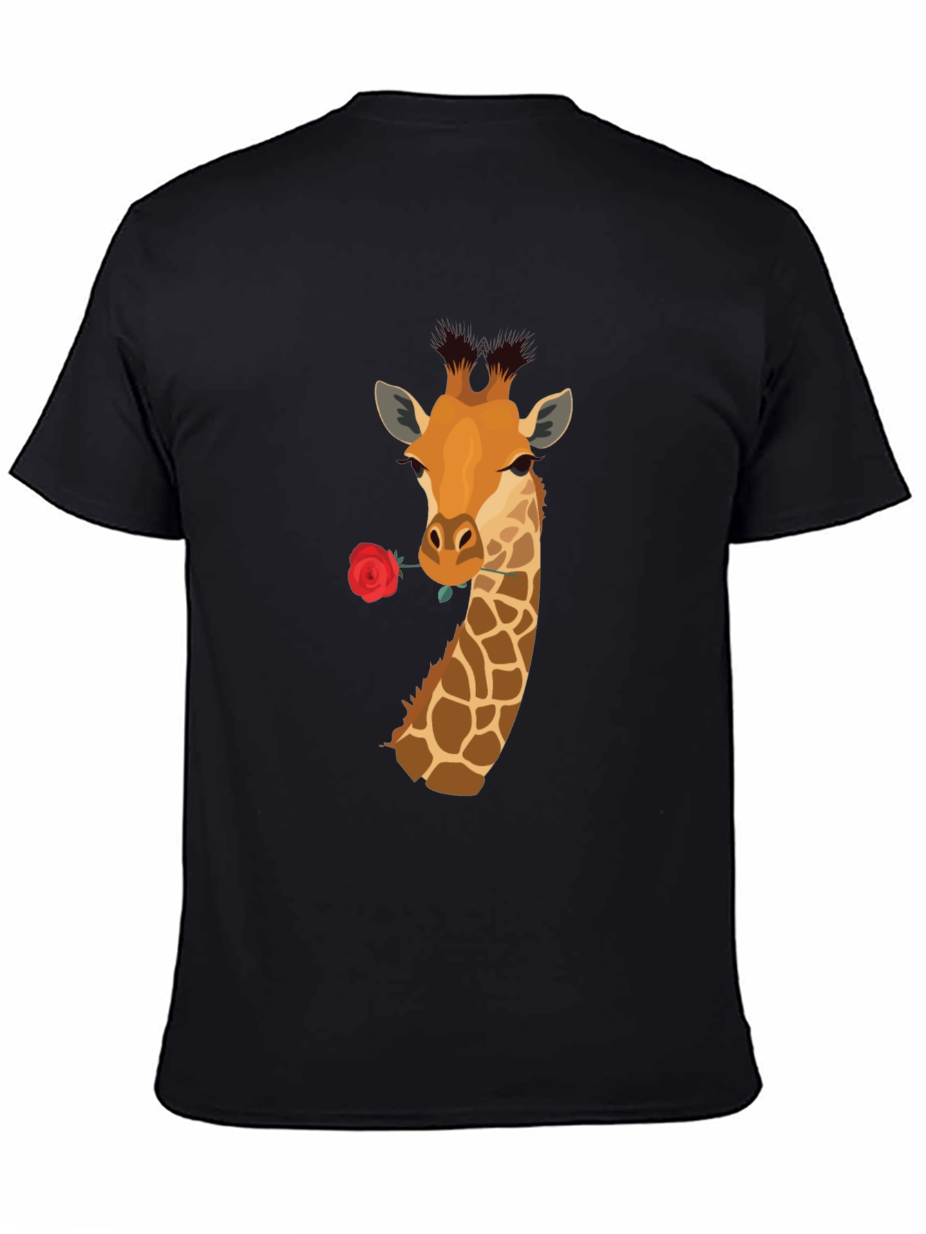 Giraffe Rose T-Shirt - Unique Graphic Tee