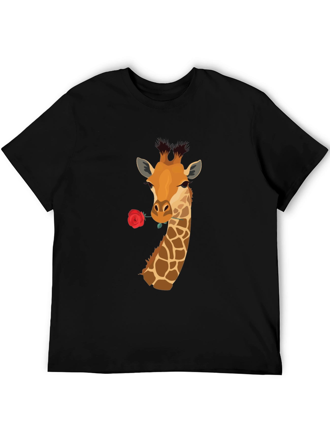Giraffe Rose T-Shirt - Unique Graphic Tee
