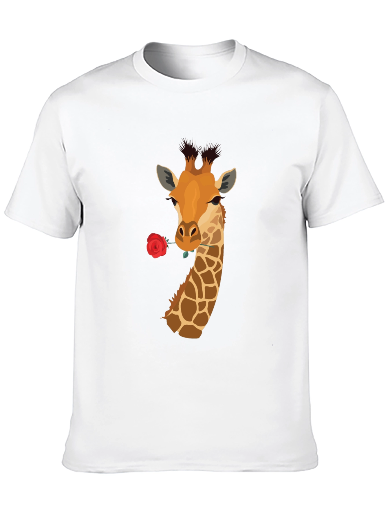 Giraffe Rose T-Shirt - Unique Graphic Tee