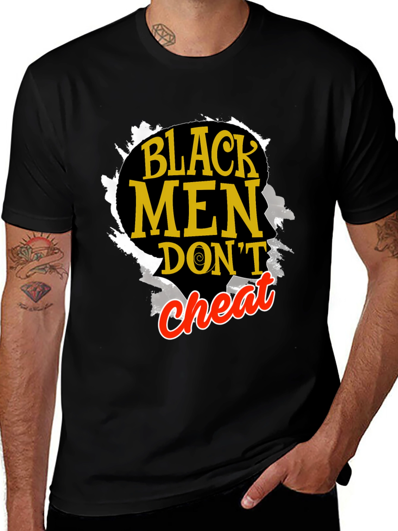 Black Men Dont Cheat Graphic T-Shirt