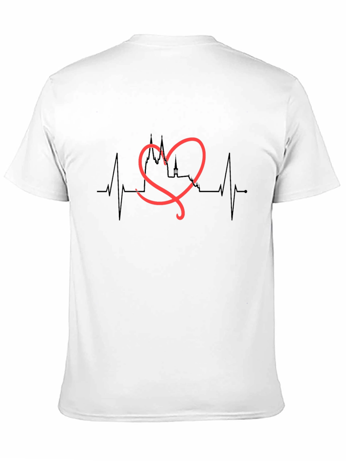 Heartbeat Cityscape T-Shirt - Black