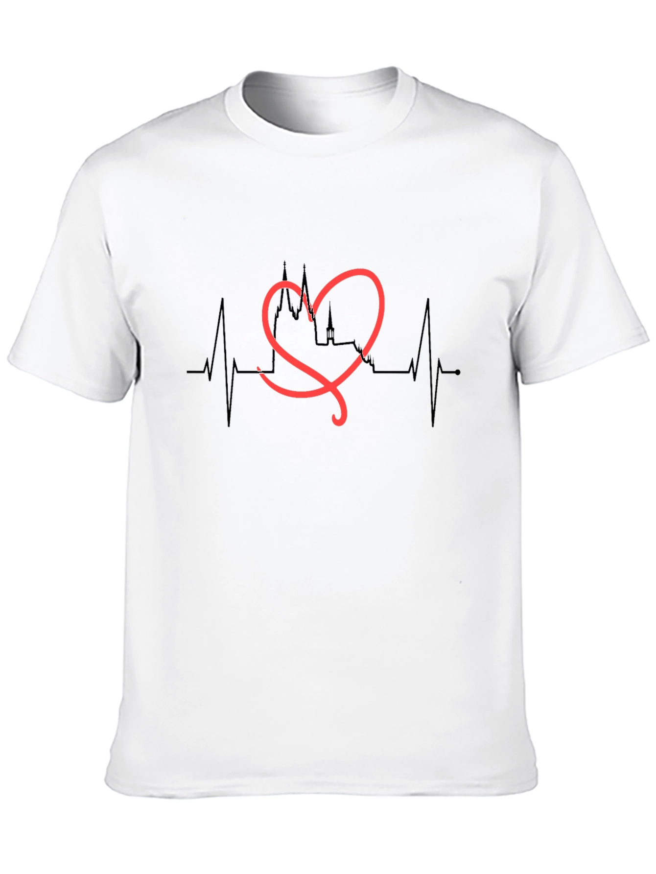 Heartbeat Cityscape T-Shirt - Black