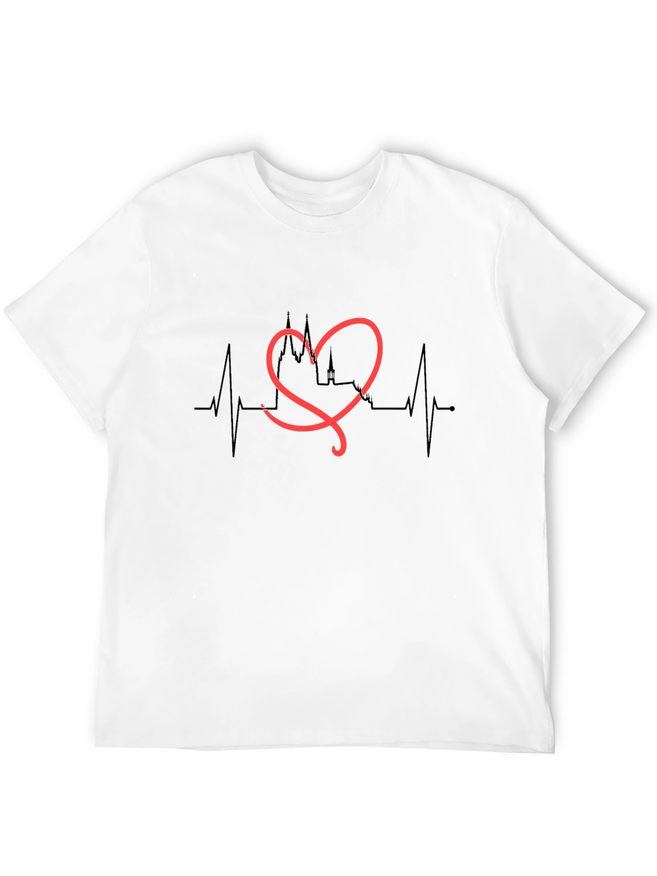 Heartbeat Cityscape T-Shirt - Black