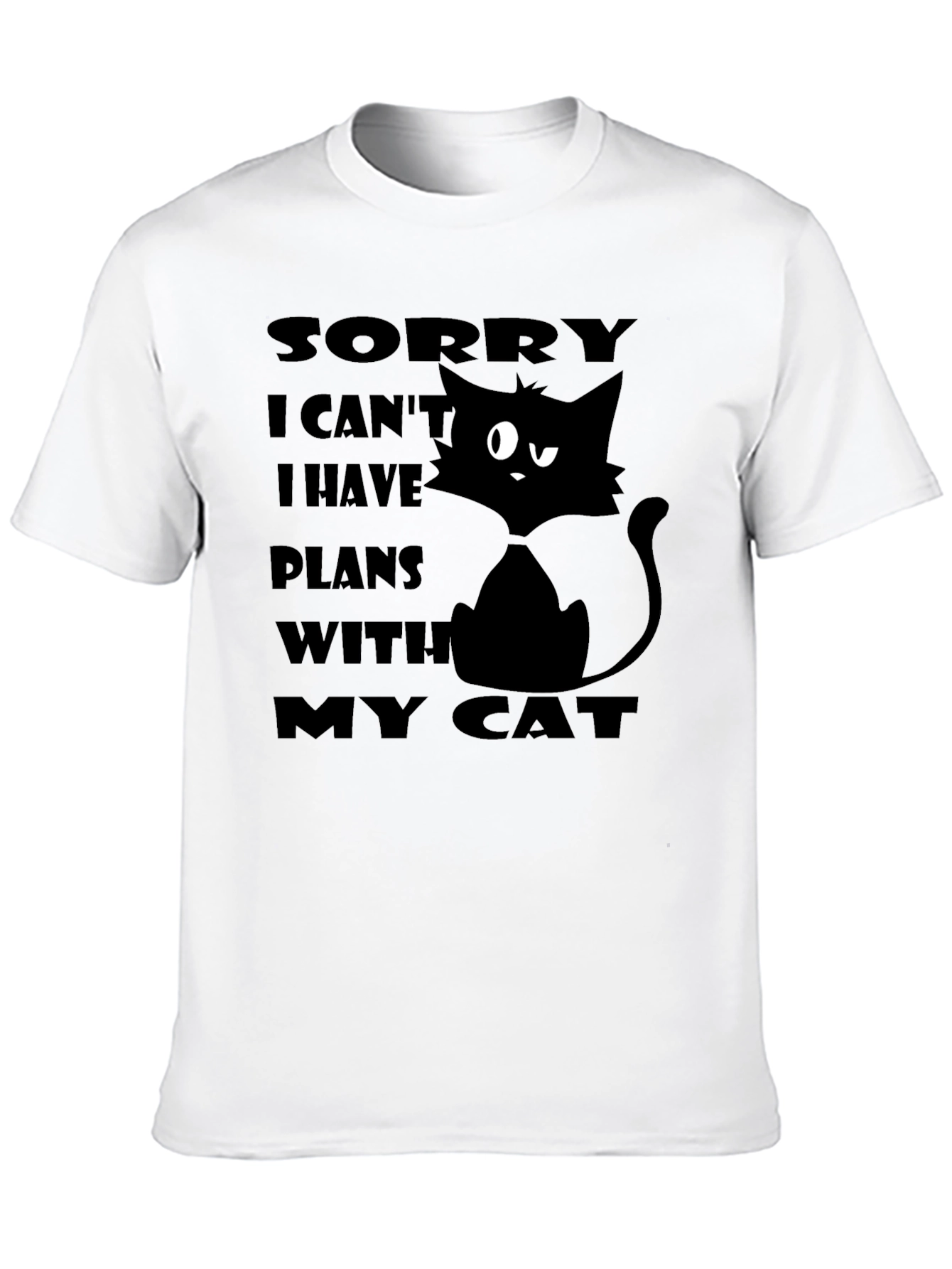 Cat Plans Graphic T-Shirt - Unisex Black Tee