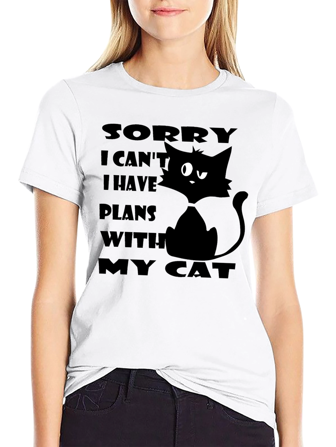 Cat Plans Graphic T-Shirt - Unisex Black Tee