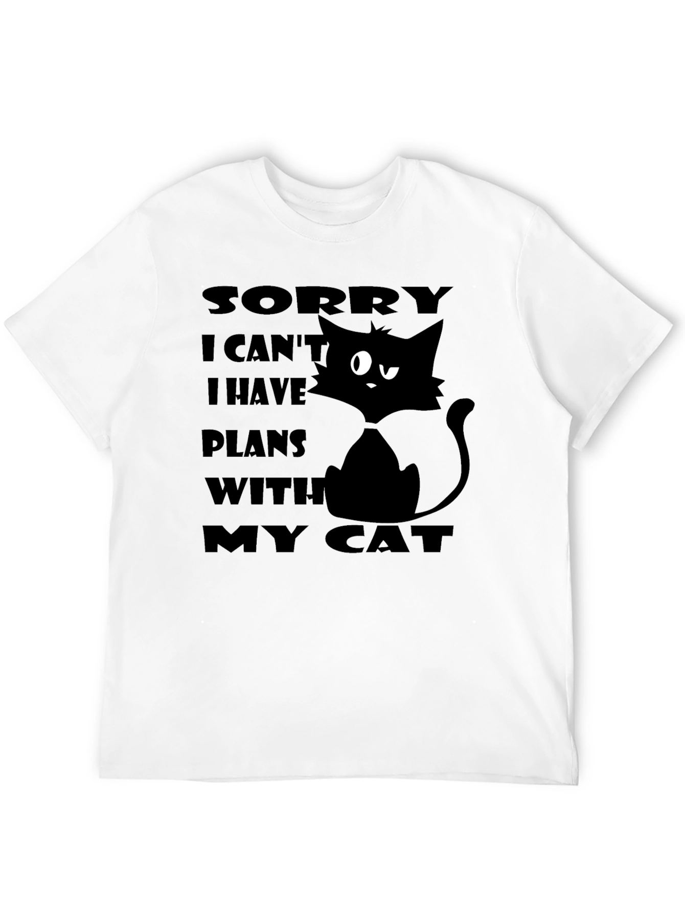 Cat Plans Graphic T-Shirt - Unisex Black Tee