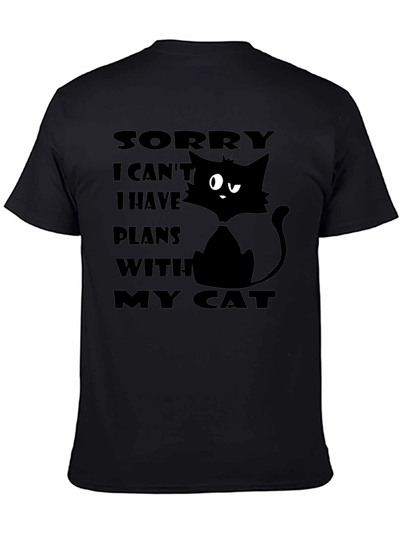 Cat Plans Graphic T-Shirt - Unisex Black Tee