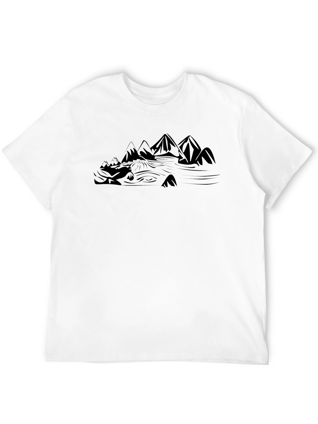 Mountainscape Graphic Black T-Shirt