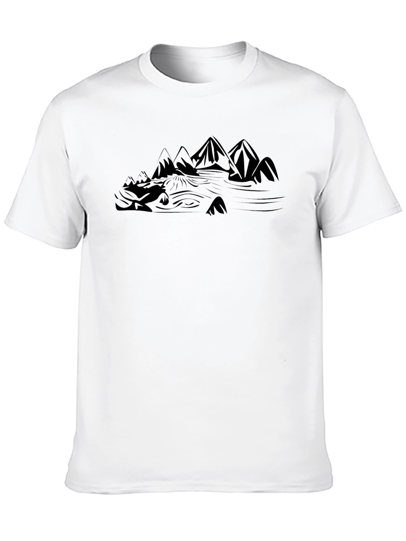 Mountainscape Graphic Black T-Shirt