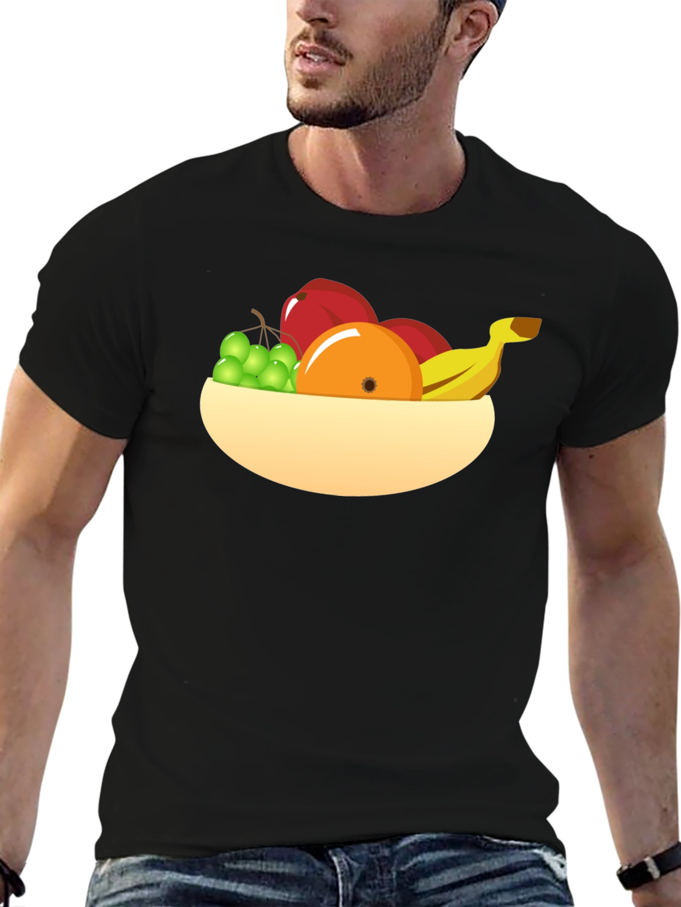 Fruit Bowl Graphic Tee - Black Casual Shirt