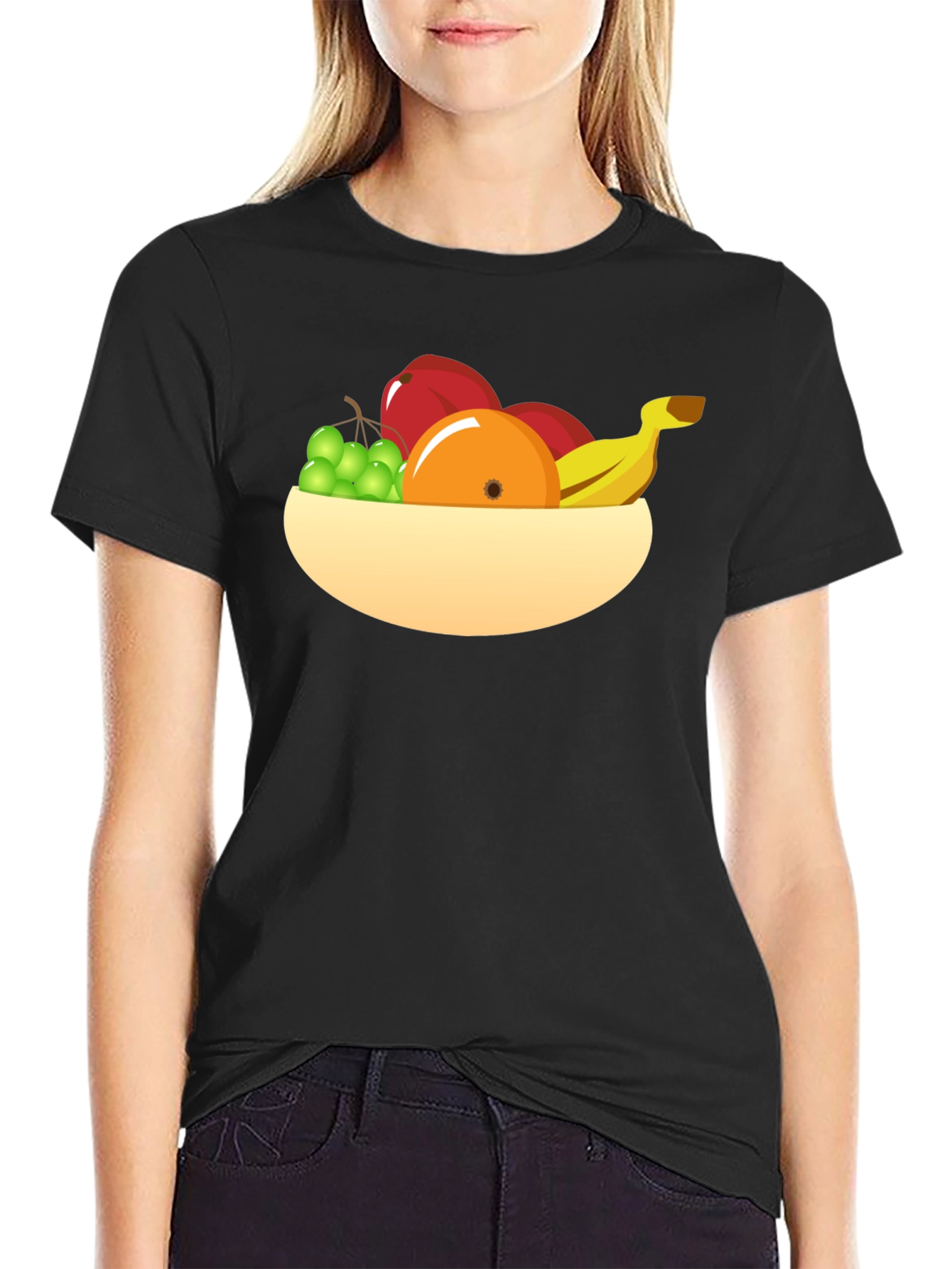 Fruit Bowl Graphic Tee - Black Casual Shirt