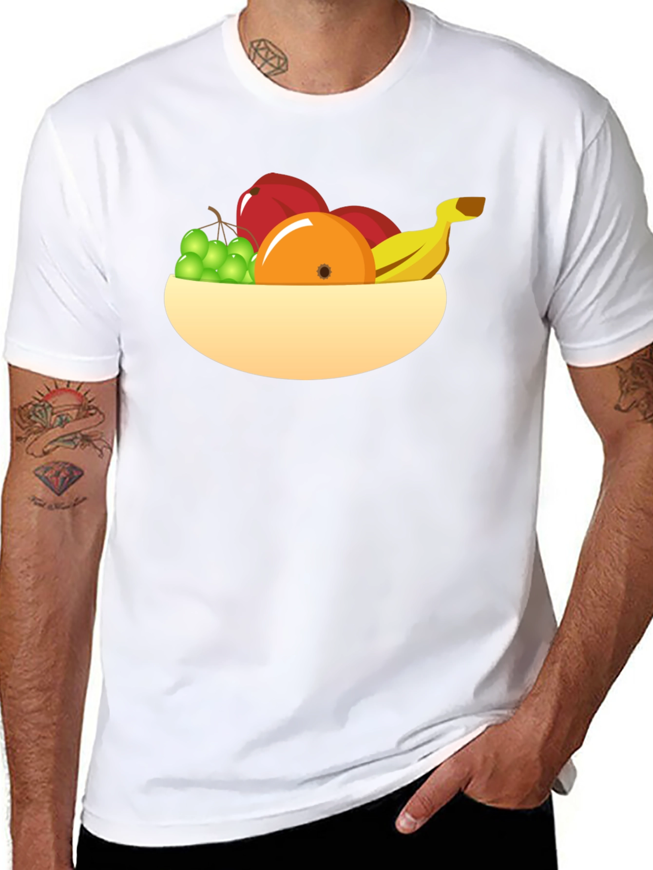 Fruit Bowl Graphic Tee - Black Casual Shirt