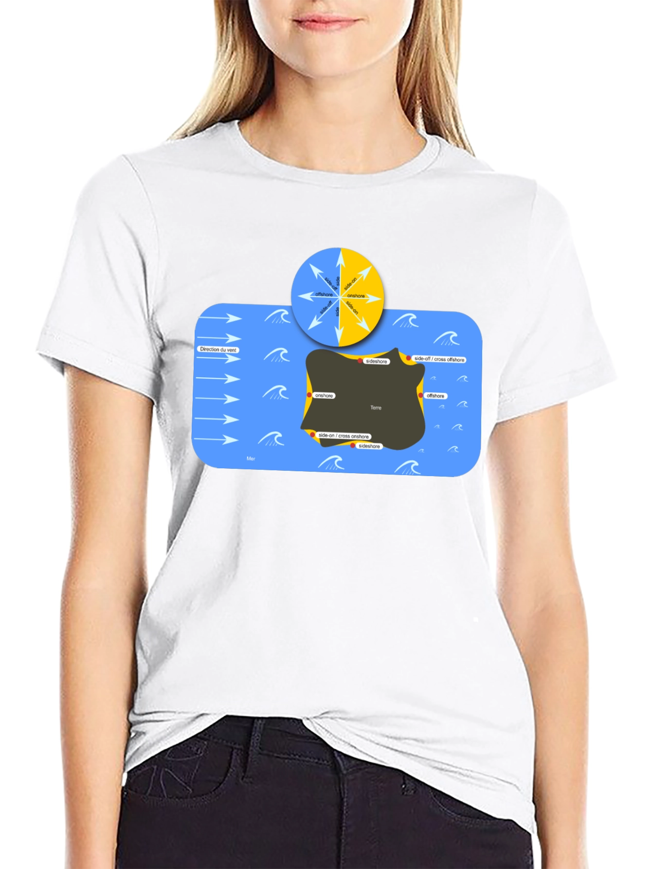 Surfing Wind Direction Graphic T-Shirt