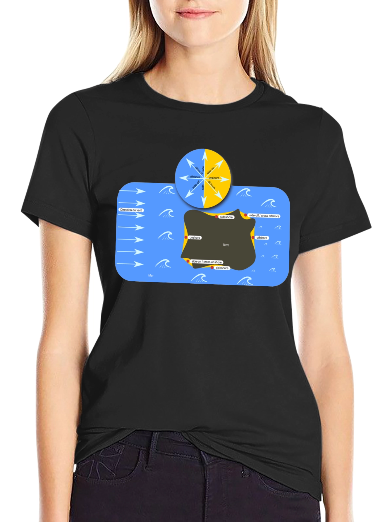 Surfing Wind Direction Graphic T-Shirt