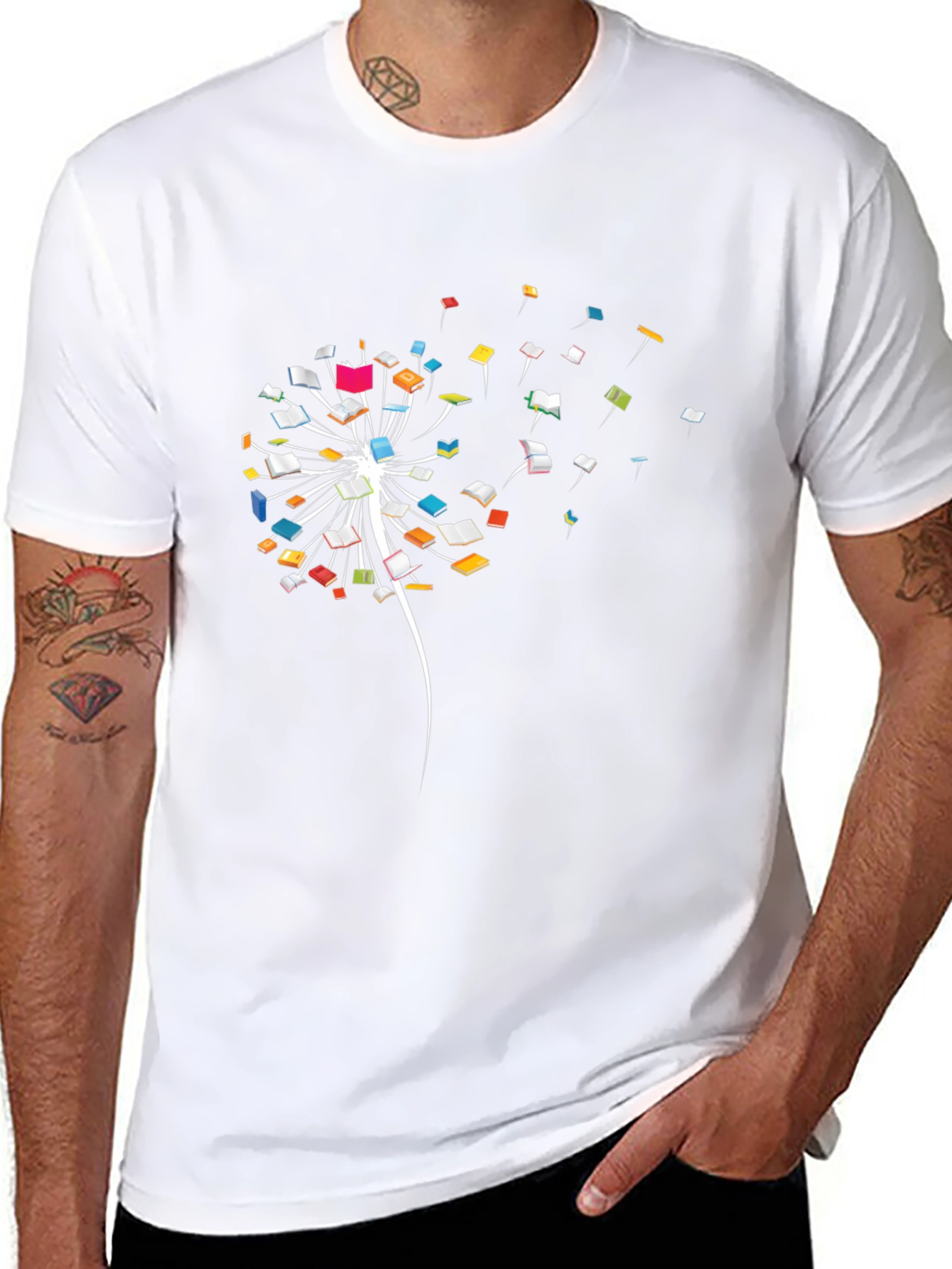 Dandelion Book T-Shirt - Black Cotton Tee