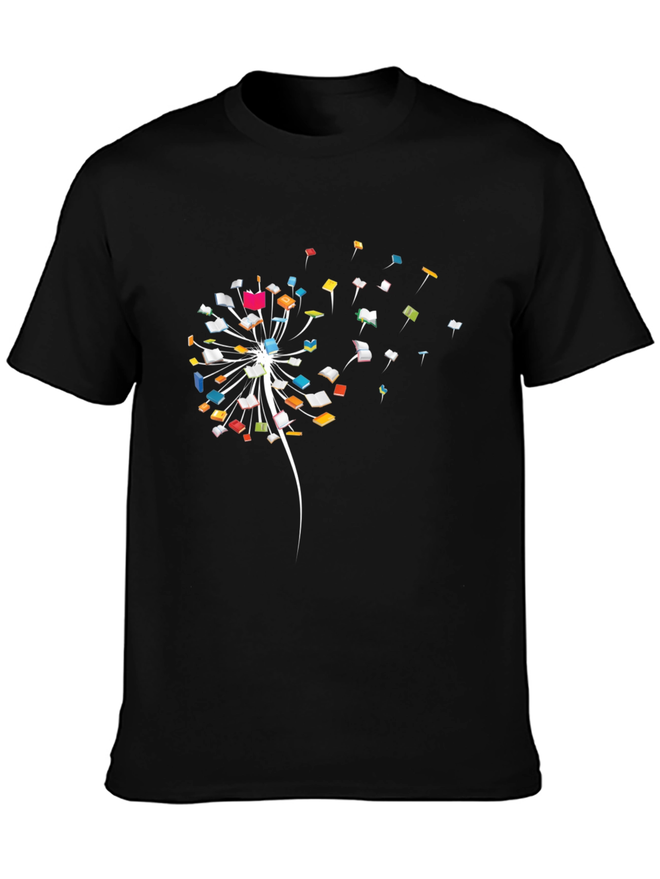 Dandelion Book T-Shirt - Black Cotton Tee