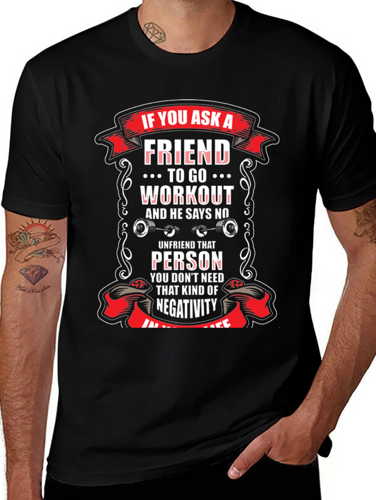 Workout Friend Graphic Tee - Gym Humor Shirt