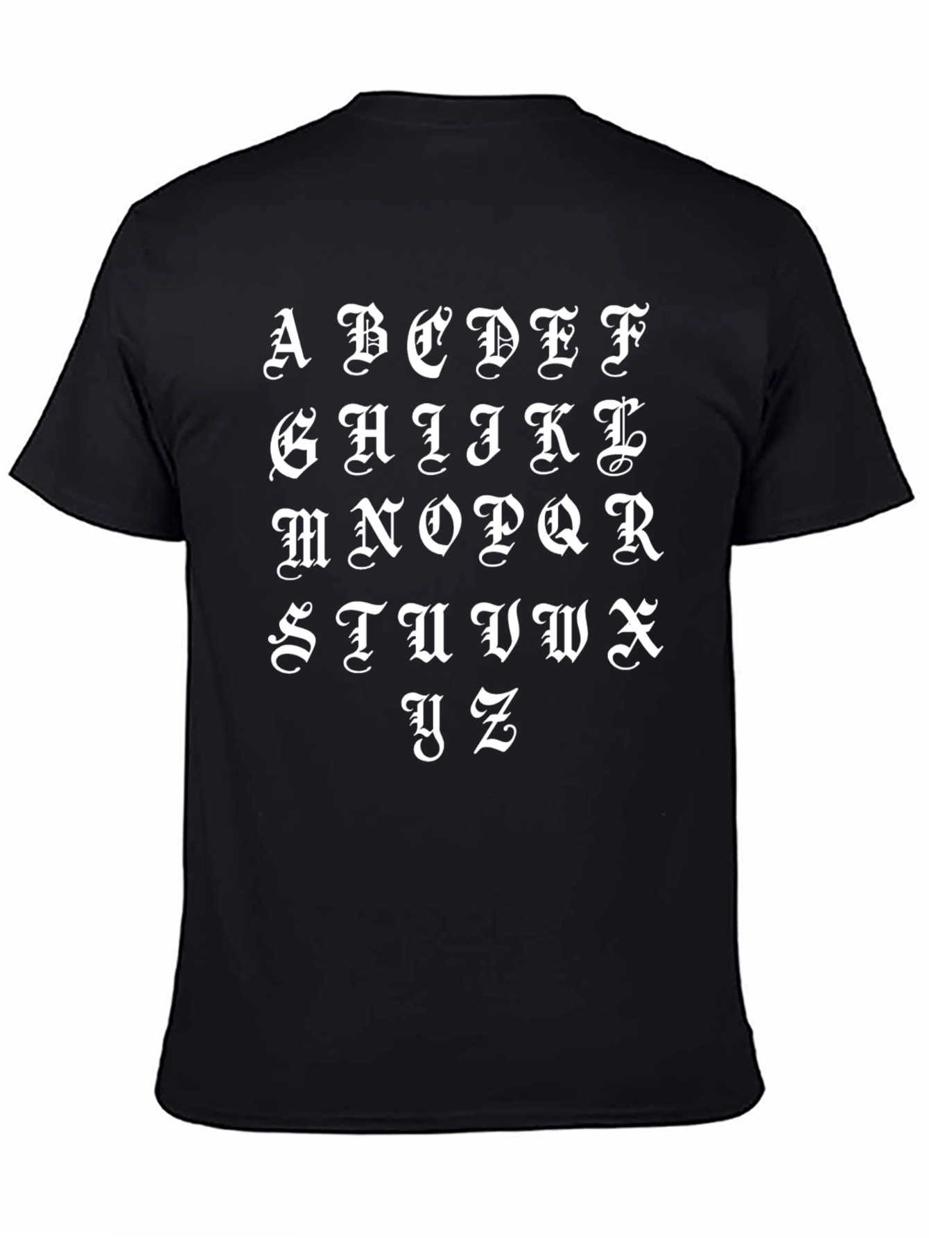 Gothic Alphabet T-Shirt - Cool Graphic Tee