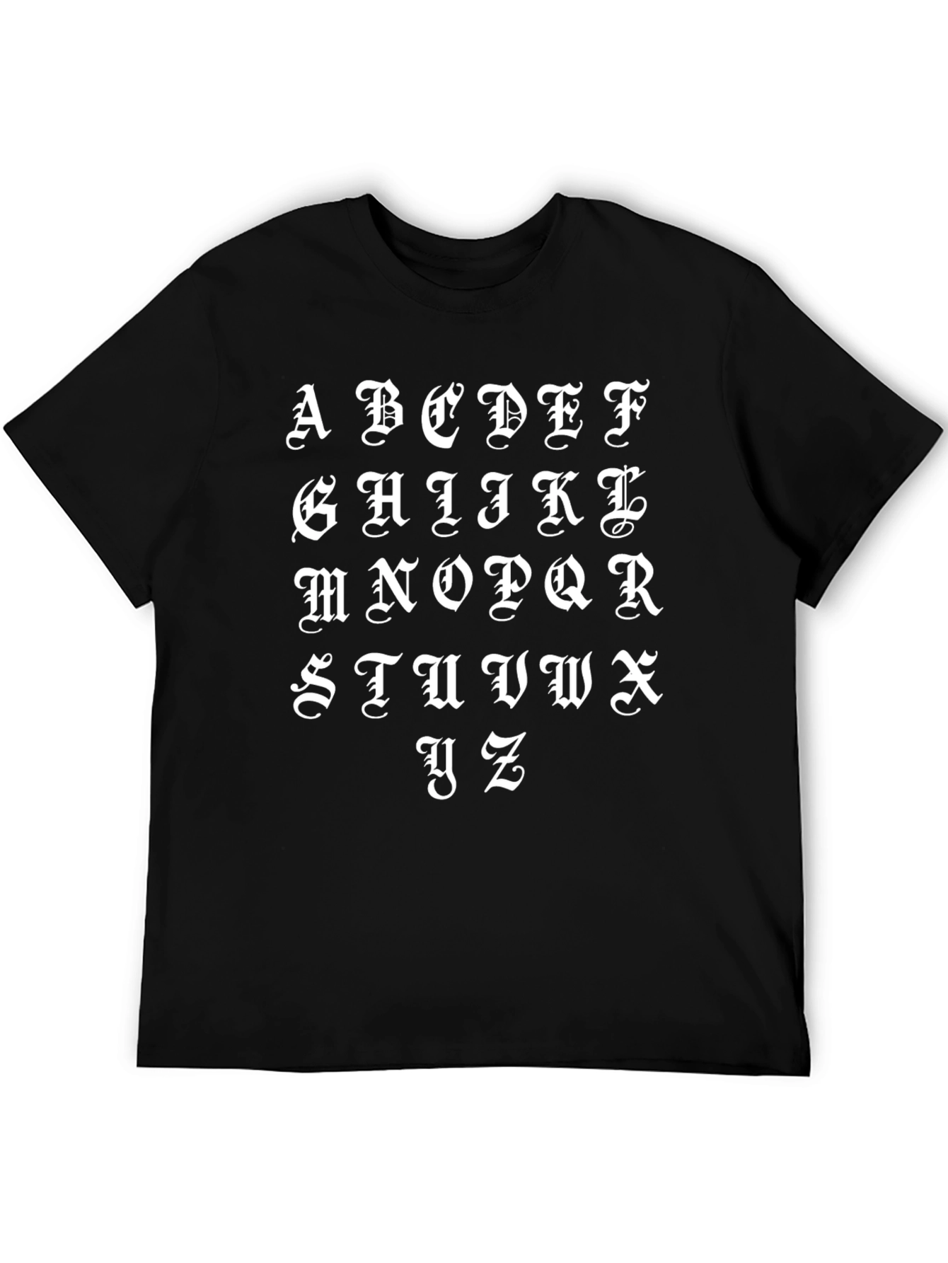 Gothic Alphabet T-Shirt - Cool Graphic Tee